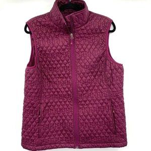 LAND'S END Quilted Vest Primaloft Purple Full Zip